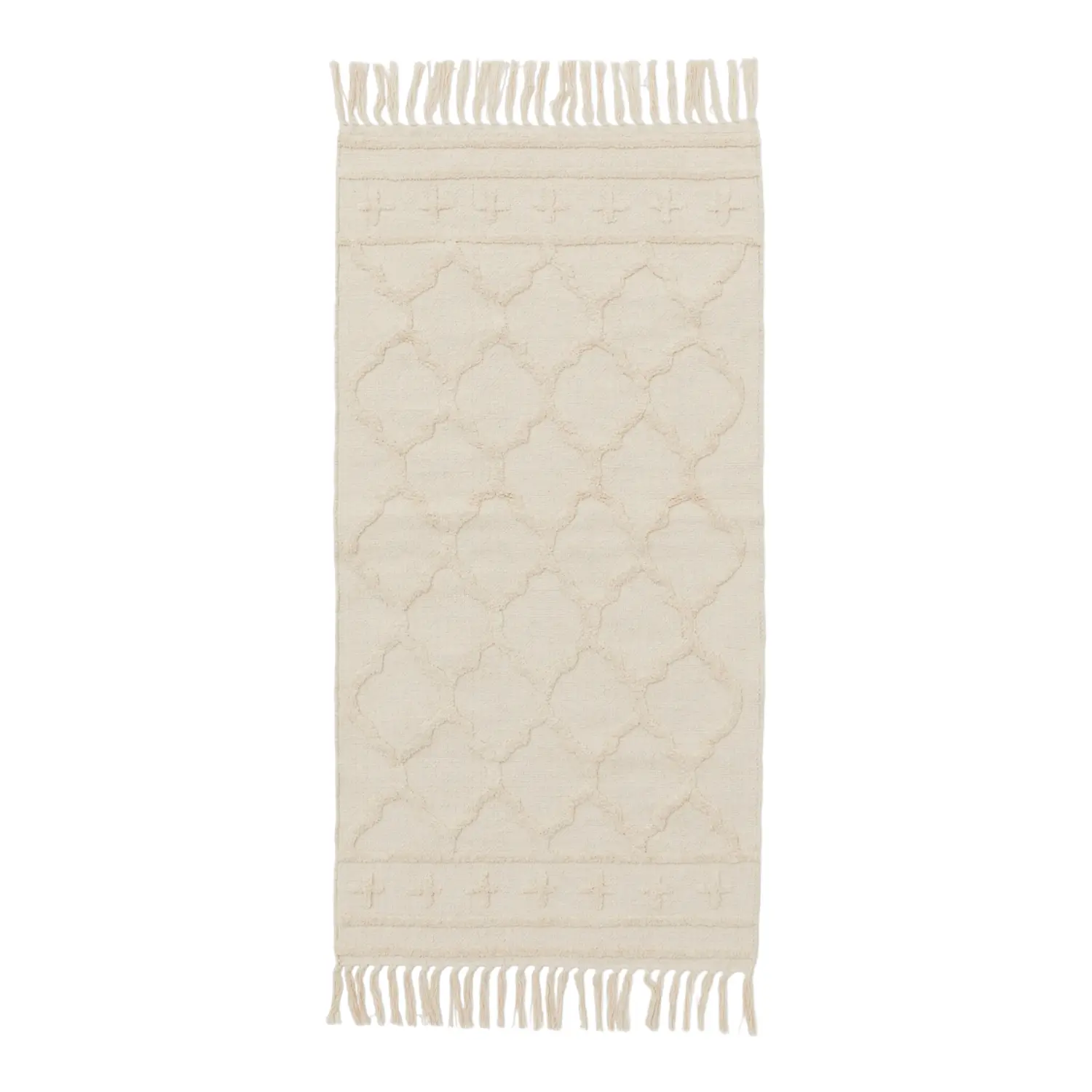 

Ковер H&M Home Rectangular Tasseled, светло-бежевый