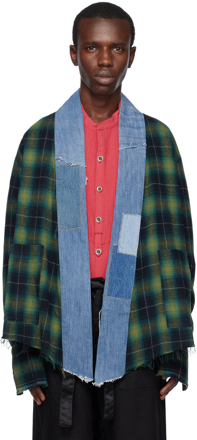 

Зеленый кардиган в шотландскую клетку Greg Lauren