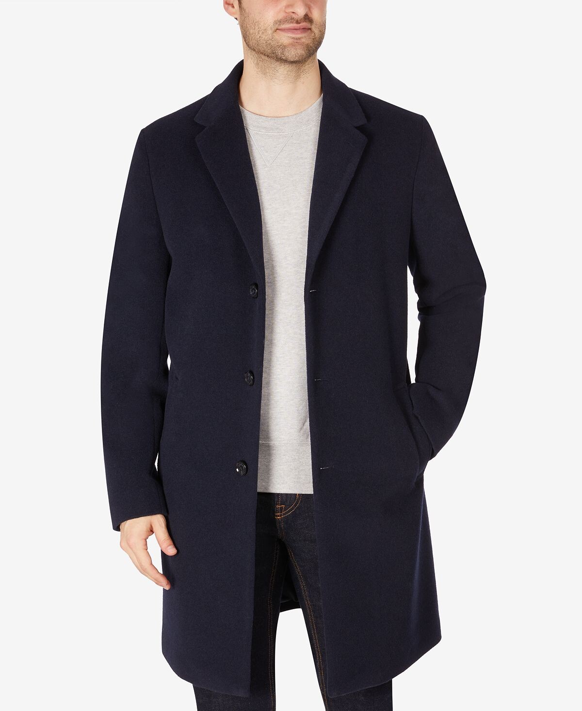 

Мужское пальто addison из смесовой шерсти с отделкой Tommy Hilfiger, синий