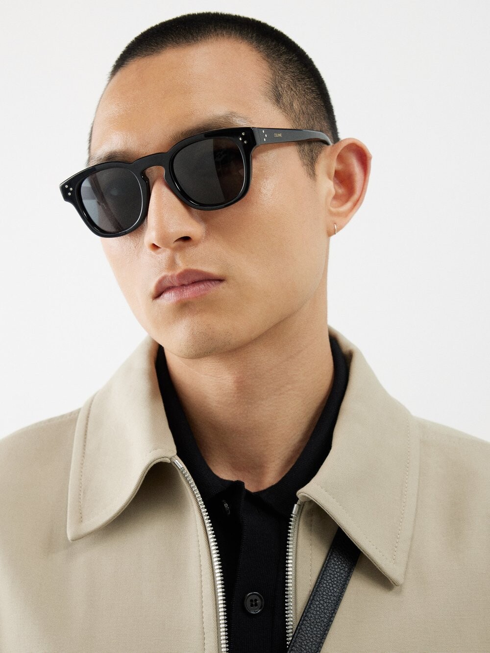 

Солнцезащитные очки в d-образной оправе из ацетата Celine Eyewear, черный