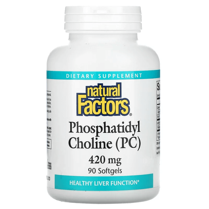 Фосфатидилхолин (PC), 420 мг, 90 мягких таблеток, Natural Factors natural factors активированный уголь 250 мг 90 мягких таблеток