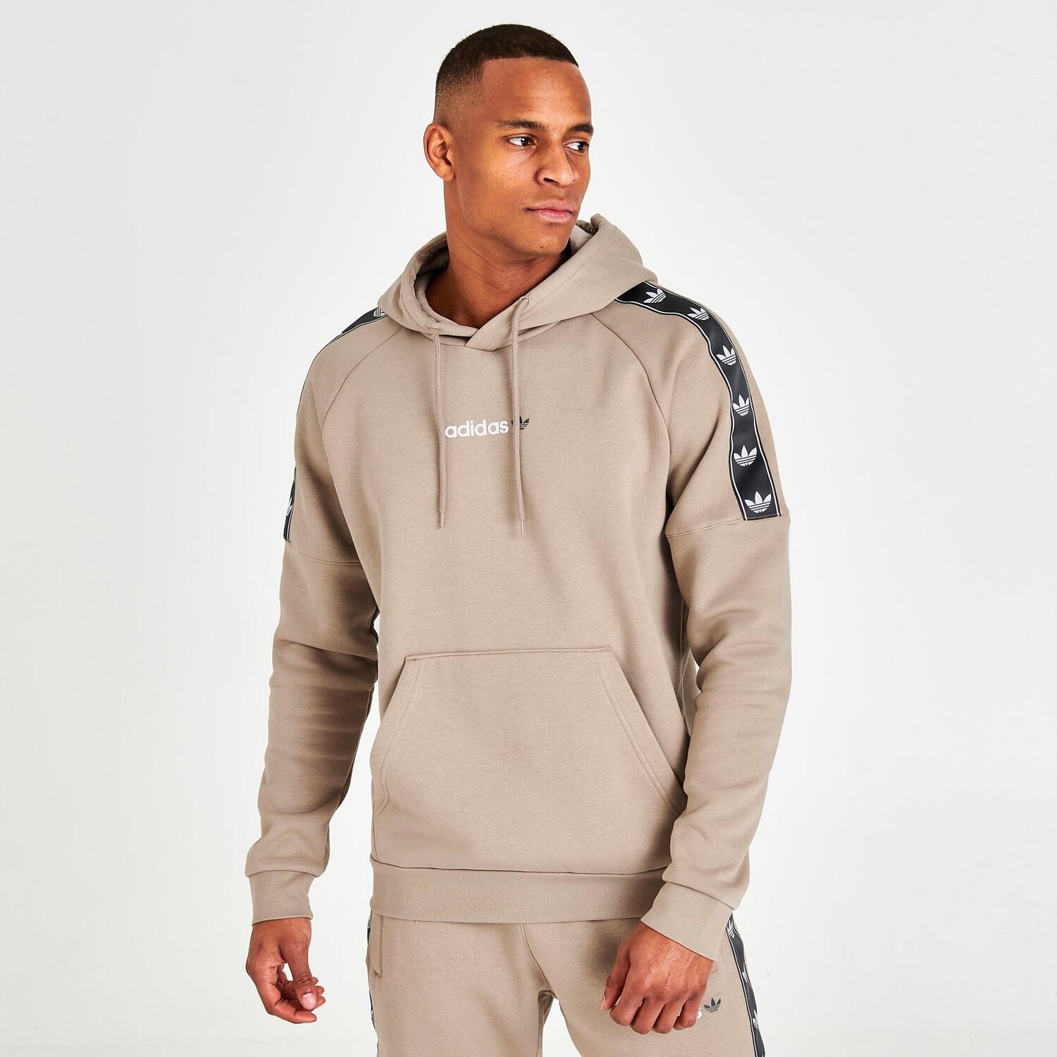 

Мужская флисовая худи с лентами Adidas Originals, бежевый
