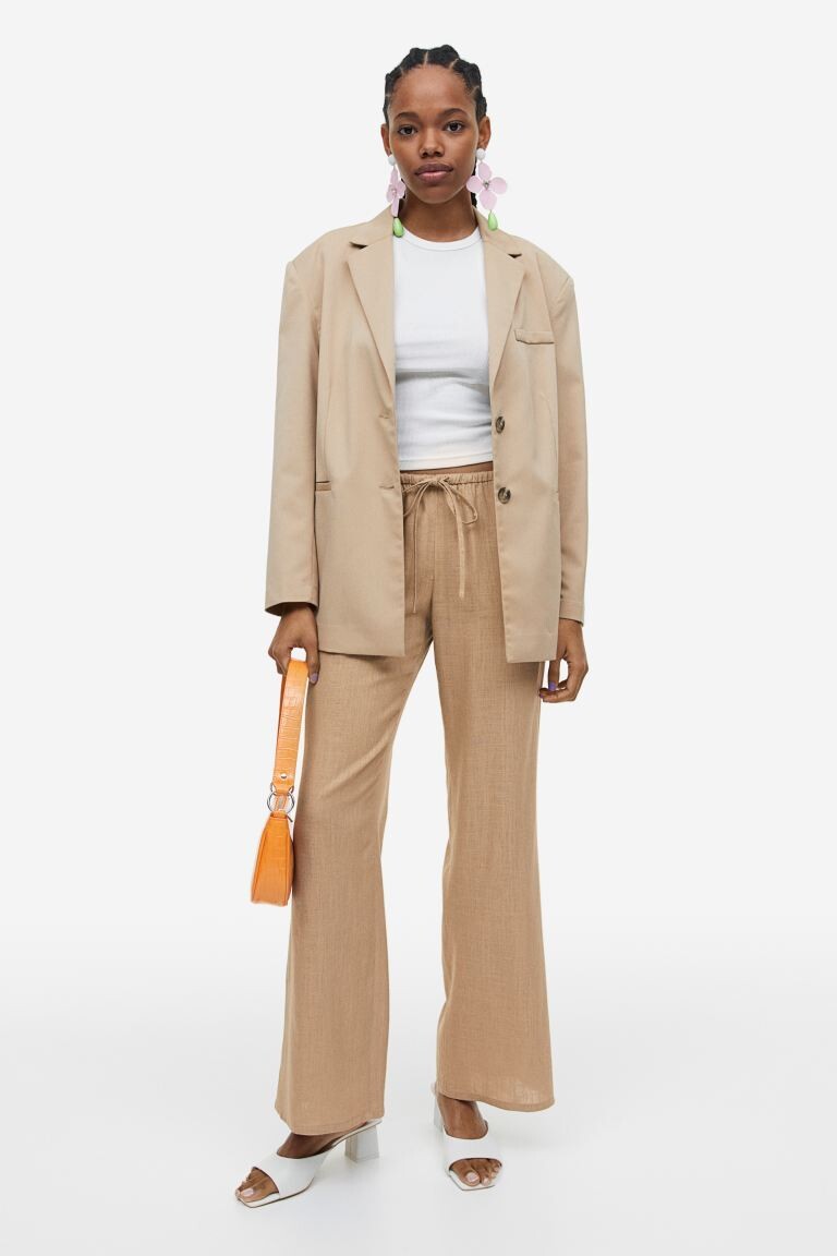 

Широкие брюки H&M, бежевый