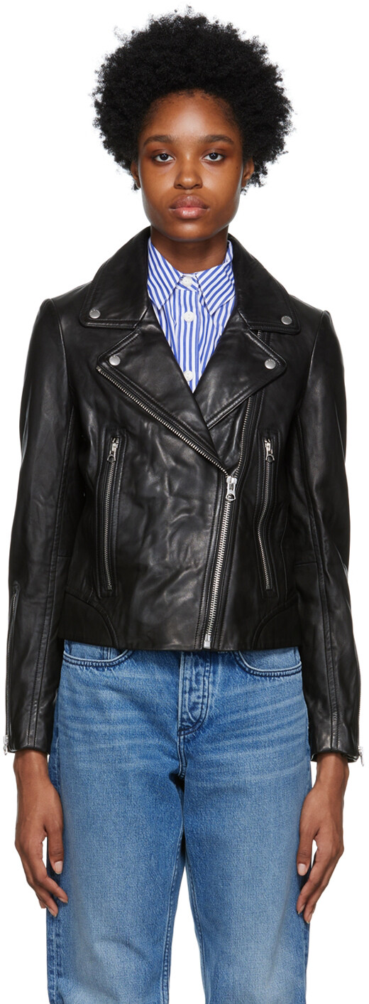 

Черная кожаная куртка Mack rag & bone, Черный