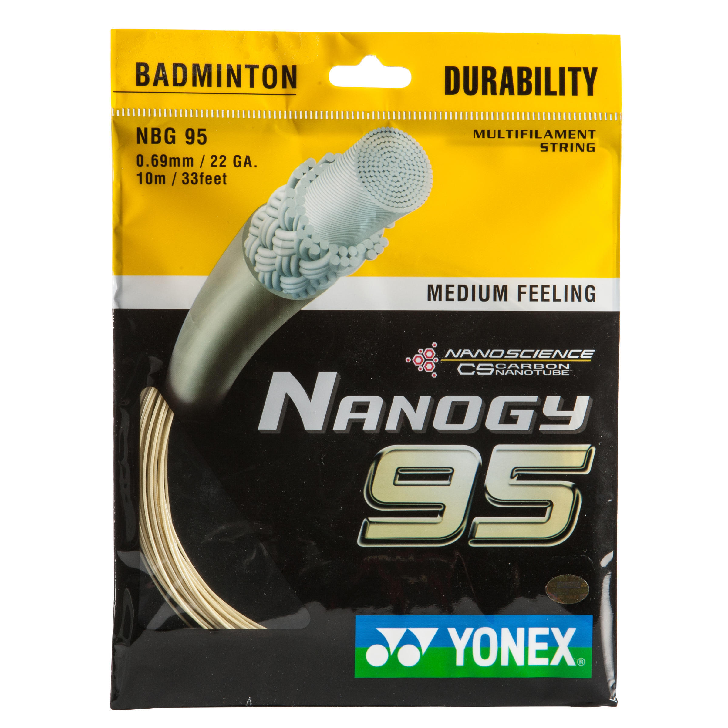 Струна для бадминтона Nanogy 95 янтарная YONEX струна для бадминтона yonex 10m nbg 95 red