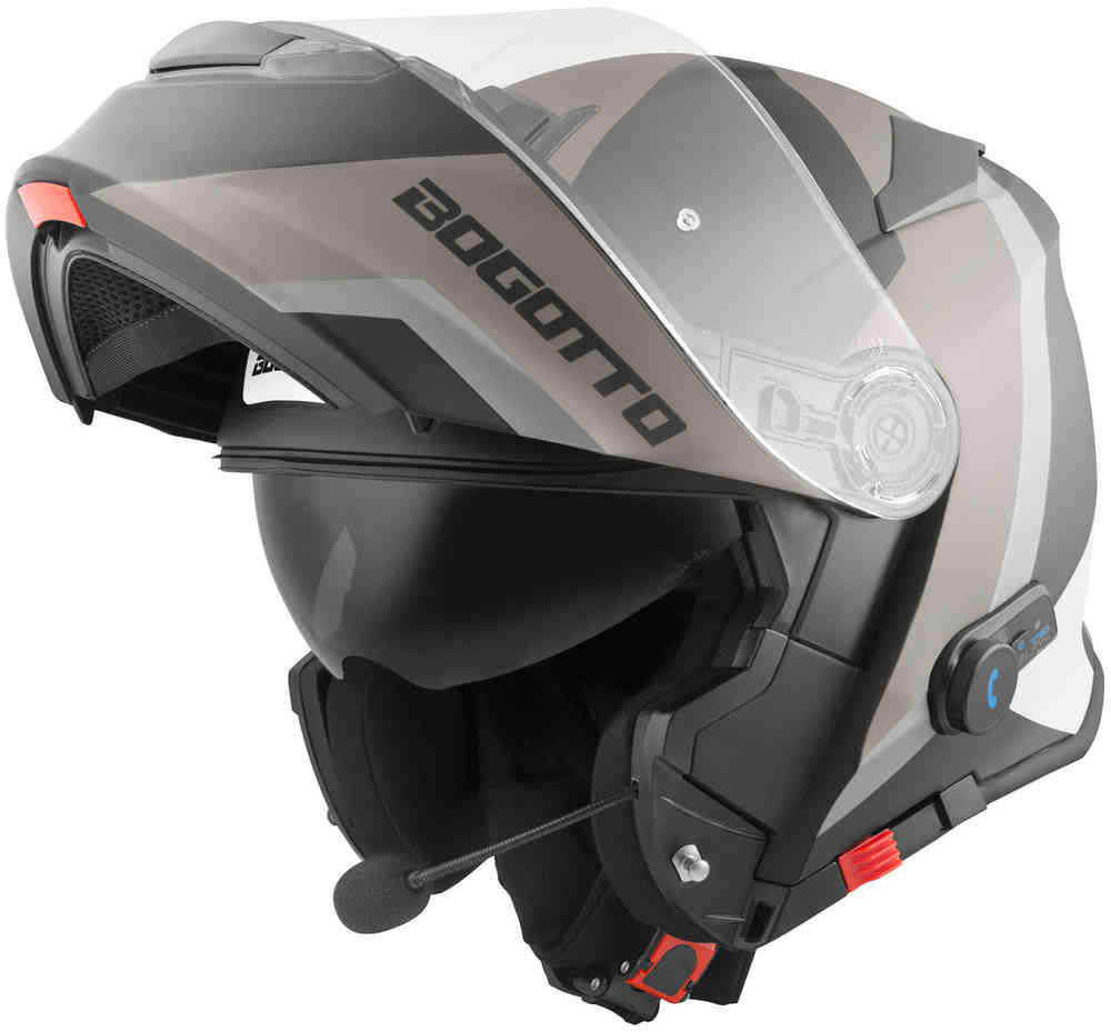 Bluetooth-шлем V271 BT Zabu Bogotto, черный матовый/серый шлем bogotto v271 spn с логотипом черный