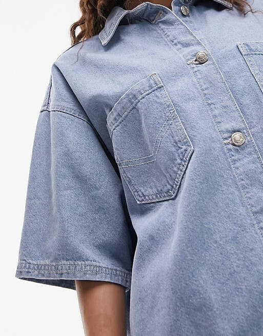 

Легкая джинсовая коордийная рубашка Topshop Petite