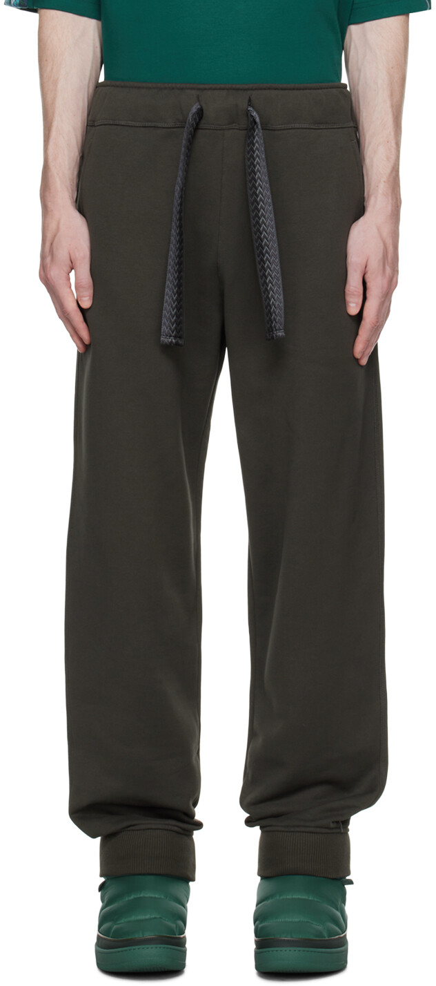 

Зеленые спортивные штаны с кружевом и бордюром Lanvin