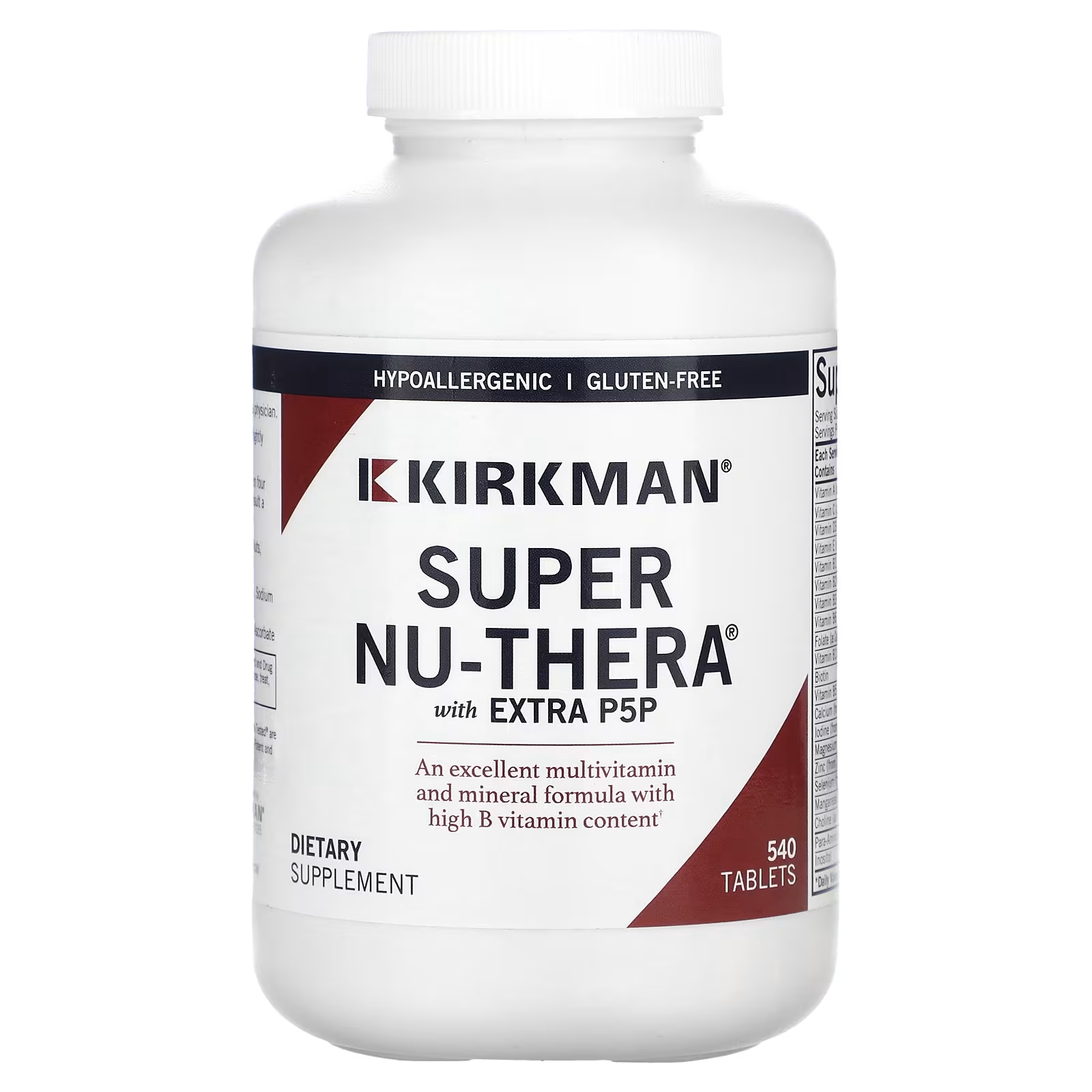 Пищевая добавка Kirkman Labs Super Nu-Thera Extra P-5-P, 540 таблеток мицелизированные капли kirkman labs витамина а 30 мл