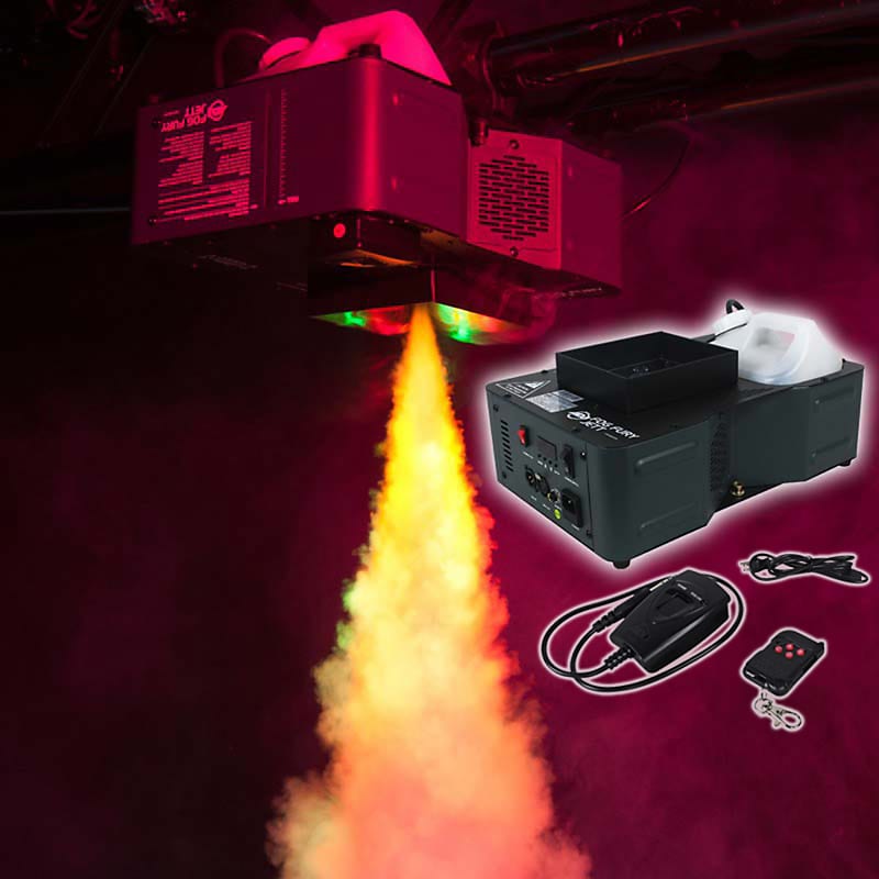 American DJ Fog Fury Jett 700 Вт Вертикальная туманная машина с 12 светодиодами + DMX + беспроводной пульт дистанционного управления фотографии