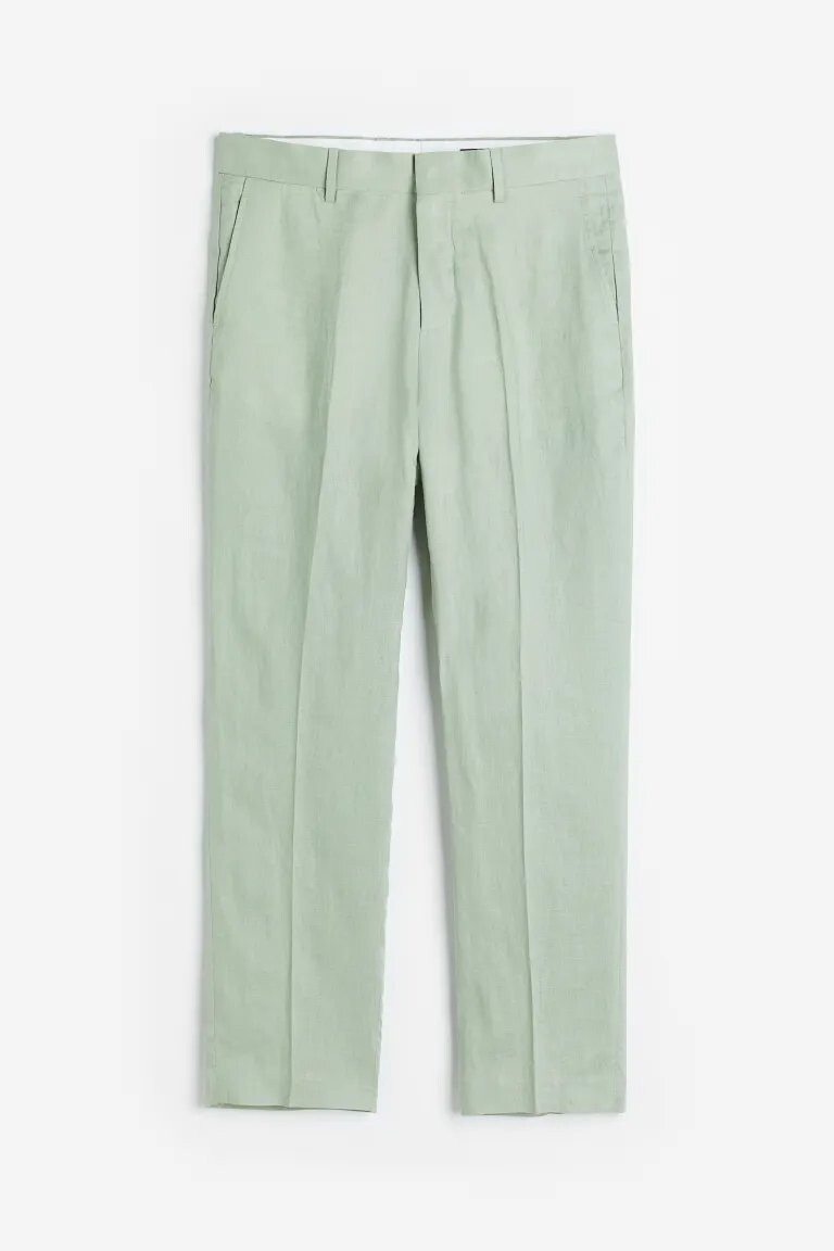 

Брюки H&M Regular Fit Linen Suit, светло - зелёный