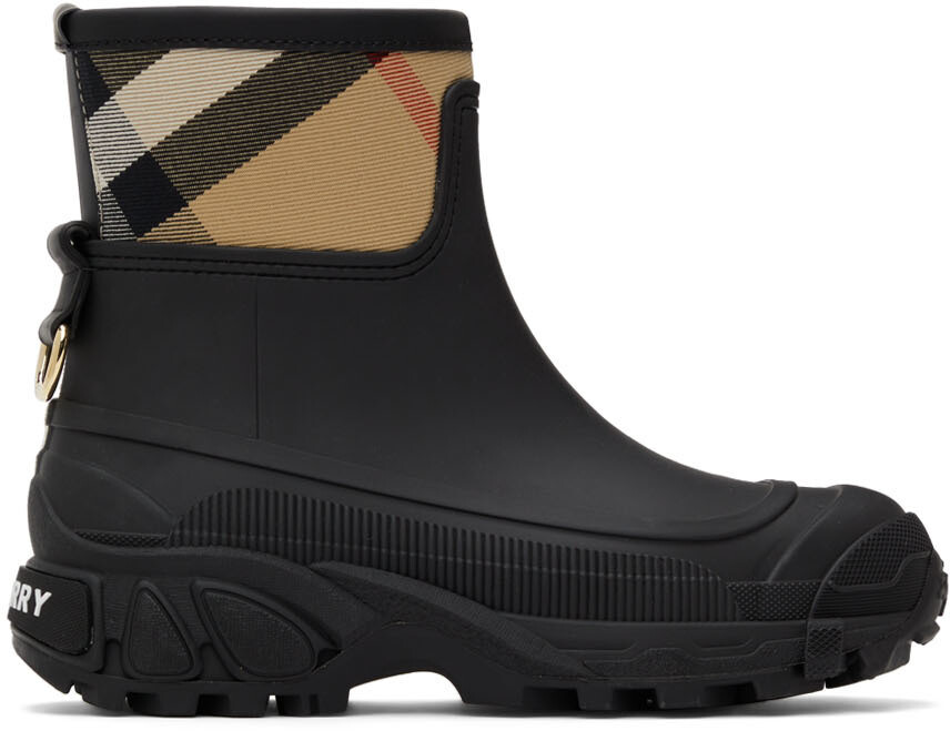 

Черно-бежевые резиновые сапоги Ryan Burberry