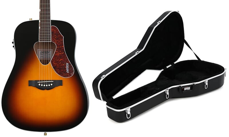 

Gretsch G5024E Rancher Dreadnought - комплект Sunburst с литым корпусом Gator Deluxe ABS - акустическая гитара Jumbo Gretsch + Gator 2714035500=1 GC-Jumbo=1