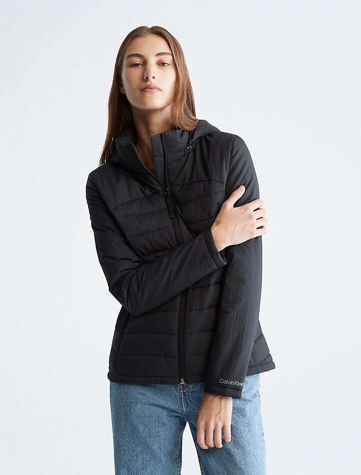 

Легкая куртка смешанной техники Calvin Klein, черный