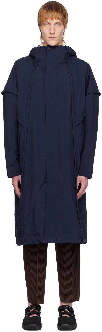 

Темно-синяя куртка с каркасом Homme Plissé Issey Miyake, Синий