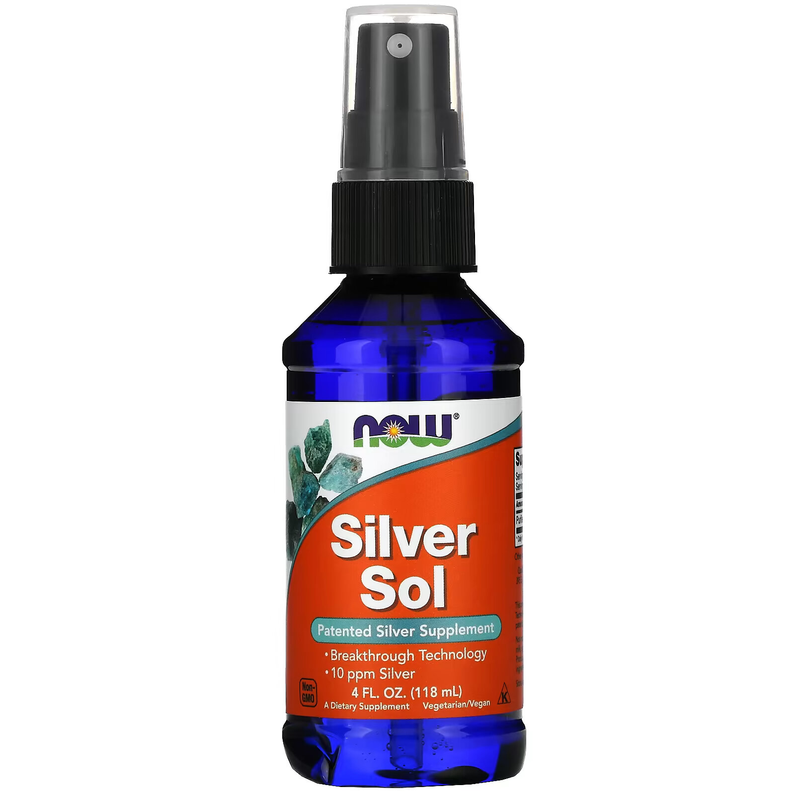 NOW Foods, Silver Sol, серебряная вода, 118 мл now foods silver sol серебряная вода 118 мл 4 жидк унции