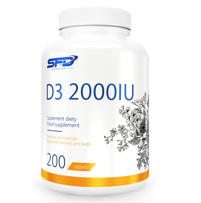 SFD Witamina D3 2000 j.m. витамин д3 в таблетках, 200 шт. витамин д3 в капсулах swanson witamina d3 1000 j m 60 шт