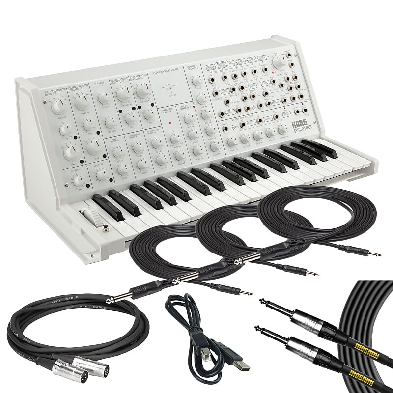 

Монофонический синтезатор Korg MS-20 FS, белый, комплект кабелей MS-20 FS Monophonic Analog Synthesizer