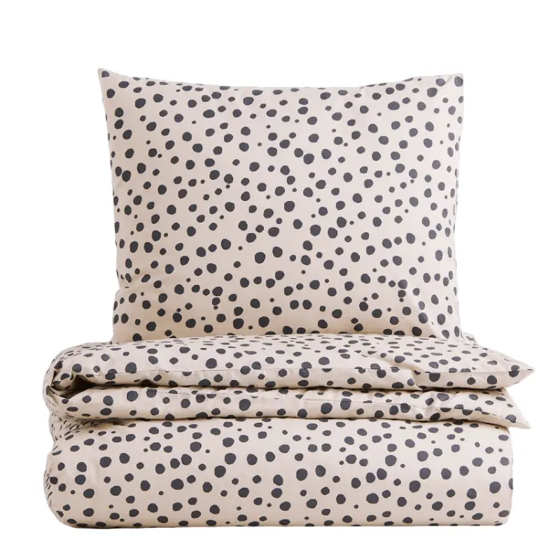 

Комплект односпального постельного белья H&M Home, светло-бежевый/горошек
