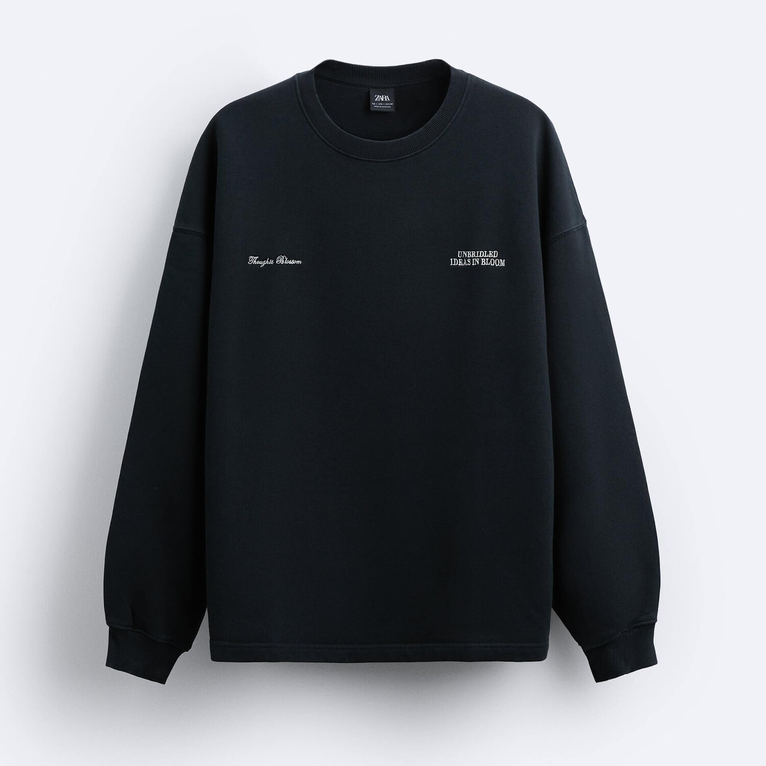 

Толстовка Zara Contrast Print, серо-черный