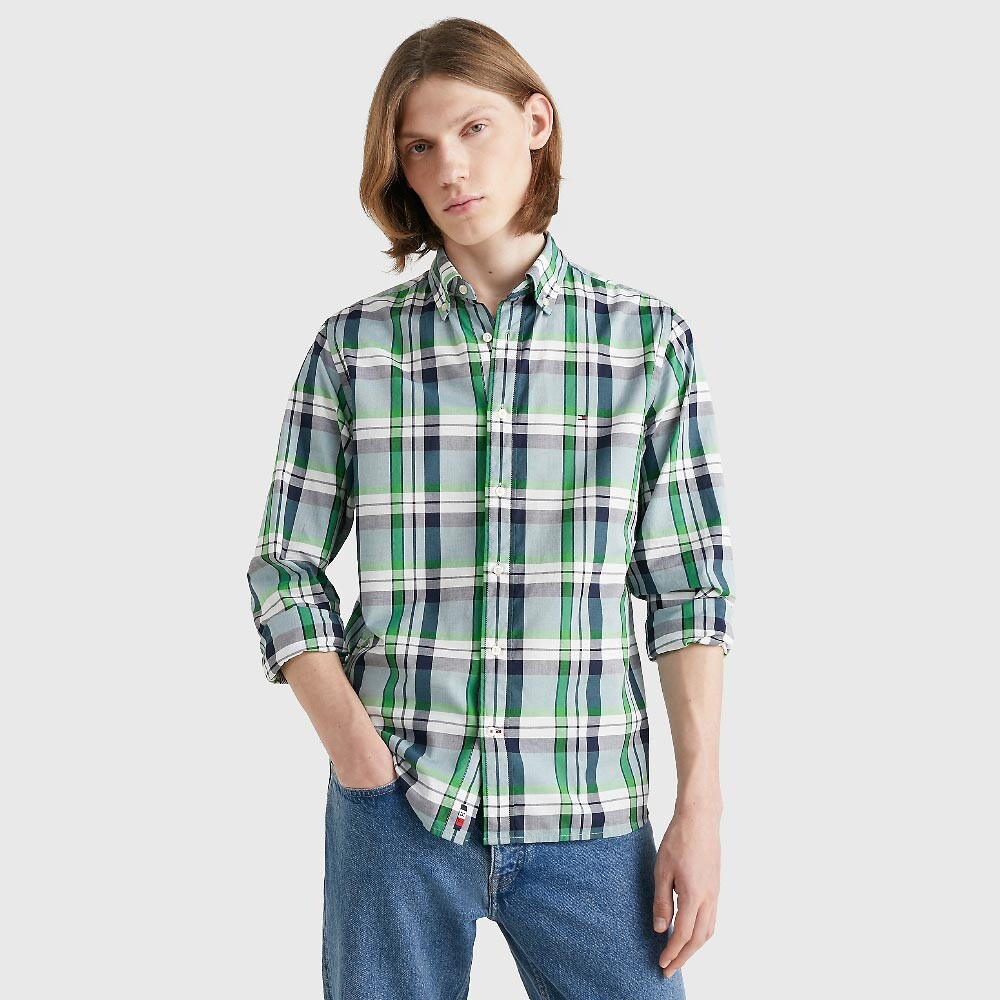 

Рубашка Tommy Hilfiger Regular Fit Tartan Plaid, зеленый/темно-зеленый/серый
