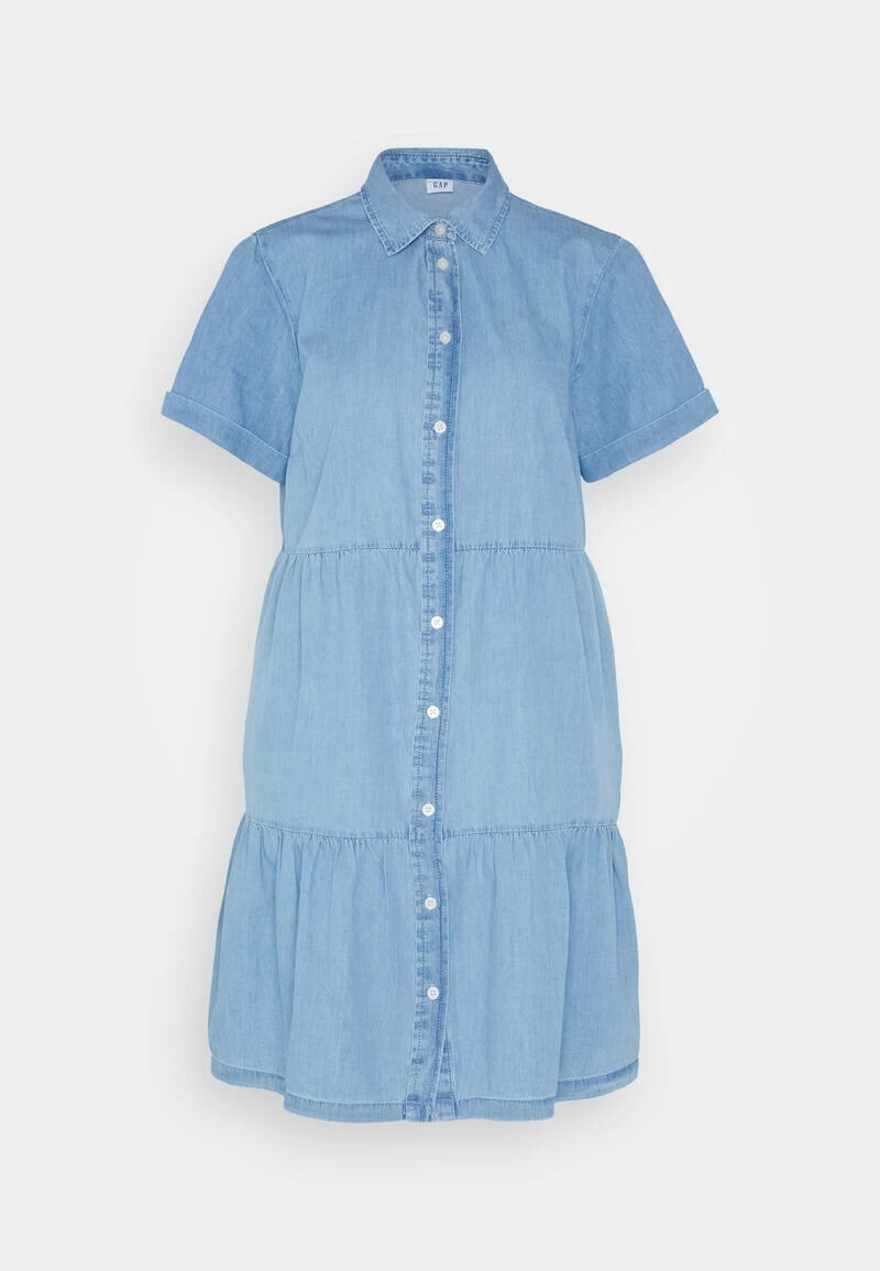 

Платье-рубашка Gap Tiered Mini Denim, синий