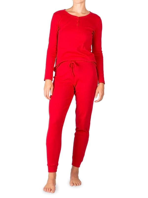 Комплект пижамный Henley Blis из 2 предметов, красный