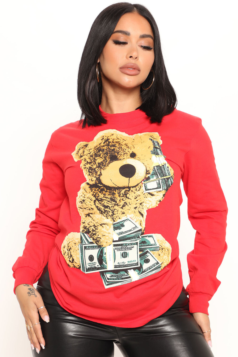 

Топ Fashion Nova MGA1553LS, красный