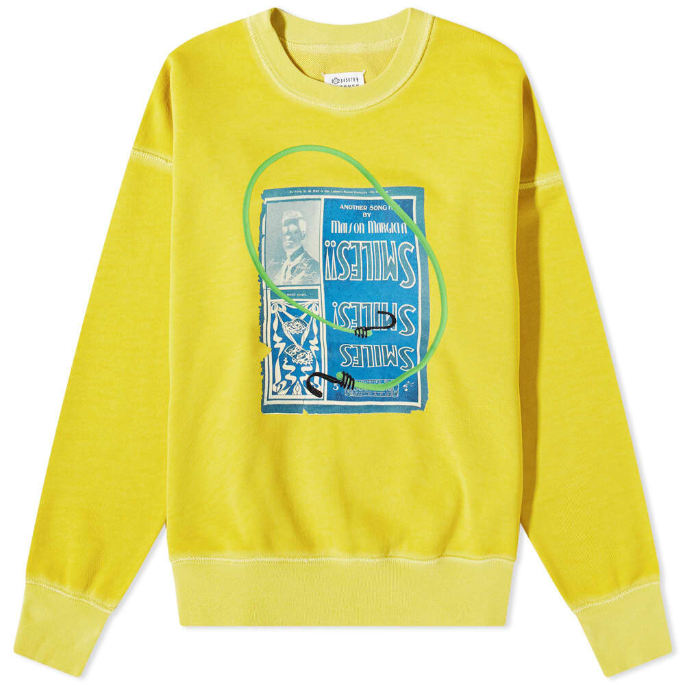 

Толстовка Maison Margiela Smile Print Crew Sweat, Желтый