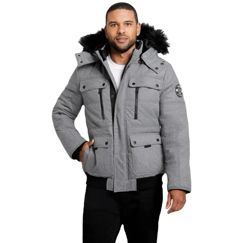 

Пуховик Guess Factory Eco Puffer, серый