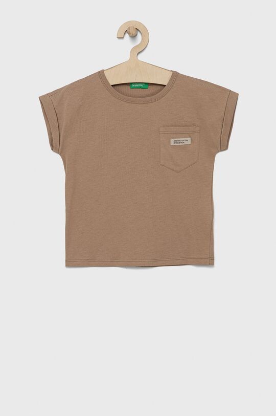

Детская хлопковая футболка United Colors of Benetton, коричневый
