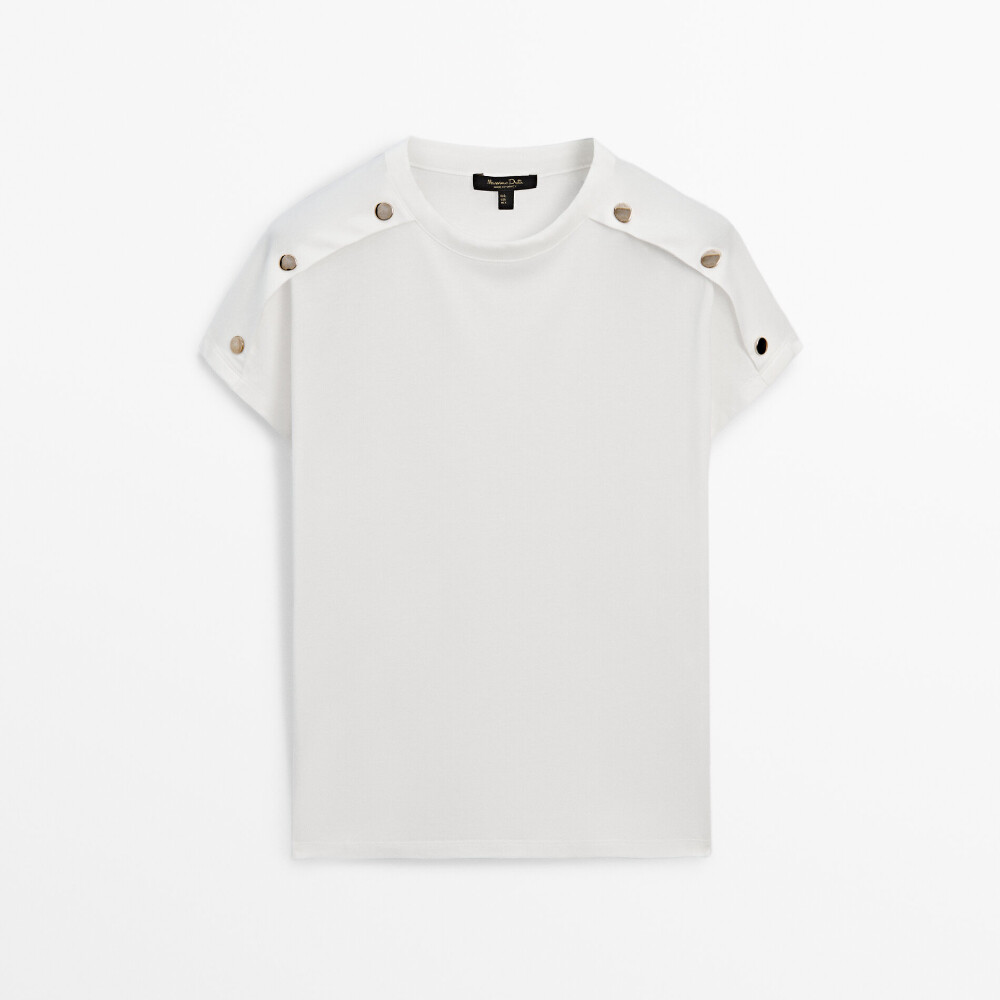 

Топ Massimo Dutti Cotton, кремовый