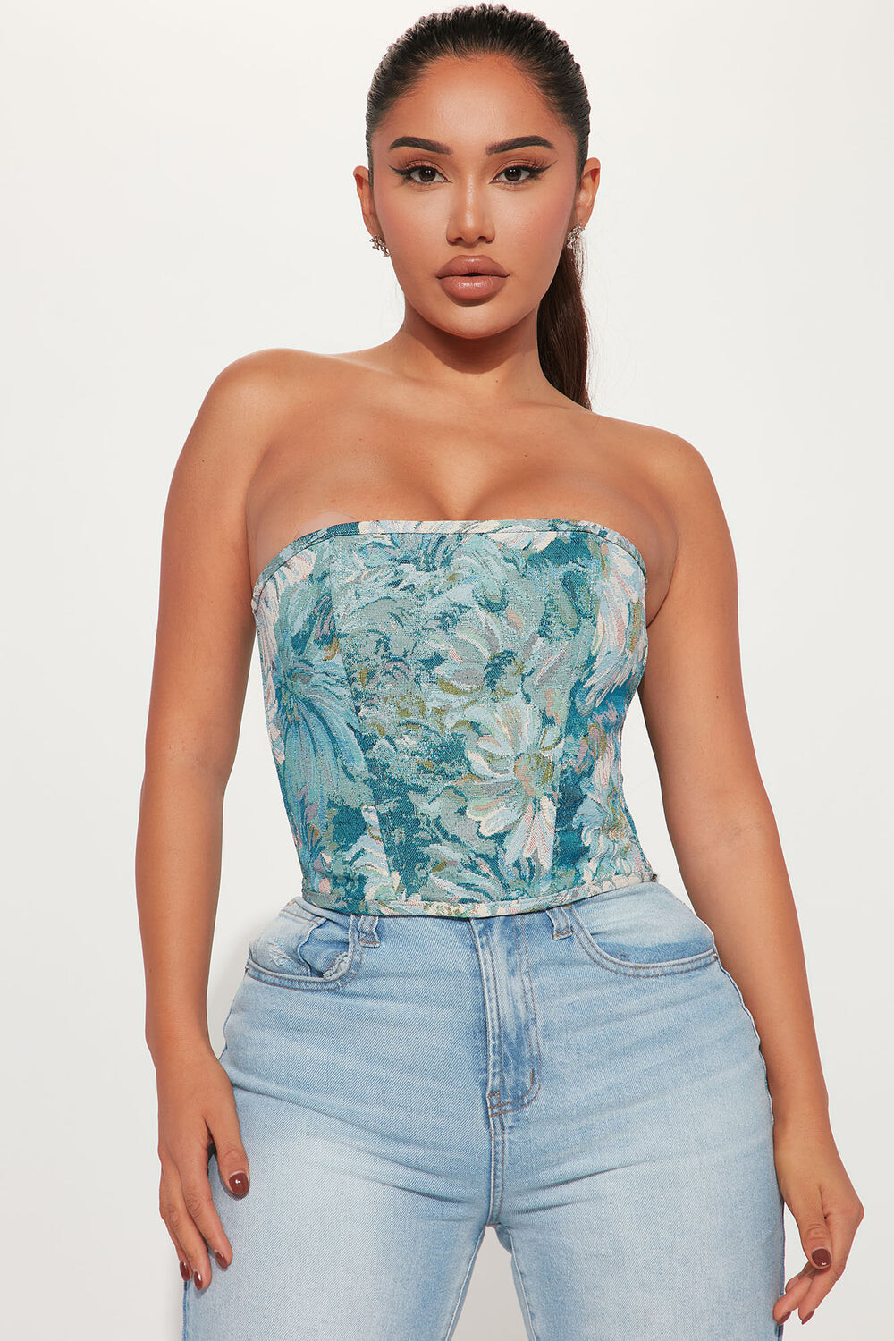 

Топ Fashion Nova TA28016, бирюзовый