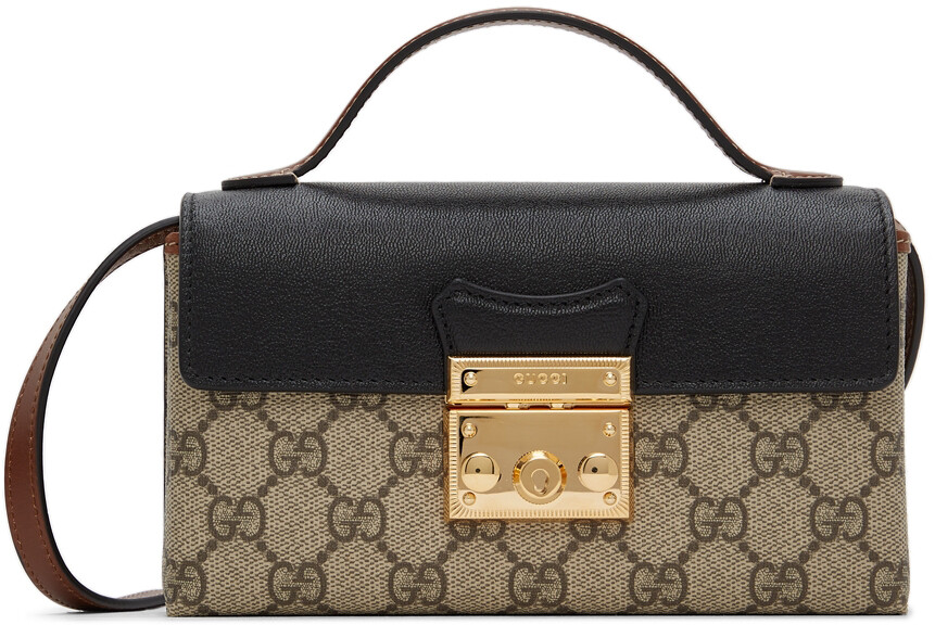 

Бежевая мини-сумка с замком GG Supreme Gucci, Бежевый