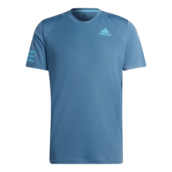 Футболка Adidas Casual Breathable Solid Color Tennis Sports Short Sleeve Blue T-Shirt, Синий aoliwen men 56% cotton pink oxford solid color short sleeve dress shirt summer trend business office anti wrinkle slim shirts