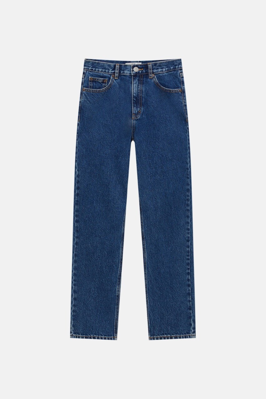 

Джинсы Pull&Bear Basic Mom, темно-синий