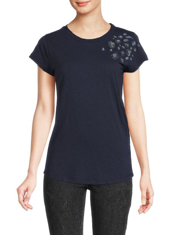 

Узкая футболка с украшением leo strass ZADIG & VOLTAIRE Navy