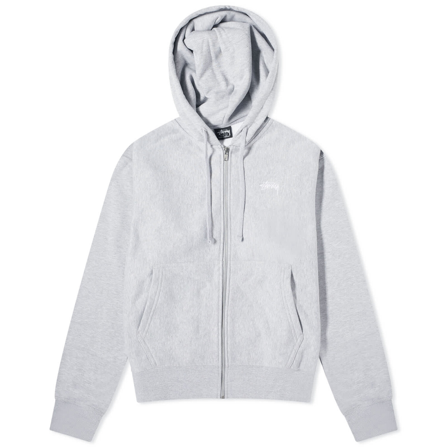 

Толстовка Stussy Stock Logo Zip Washed, серый