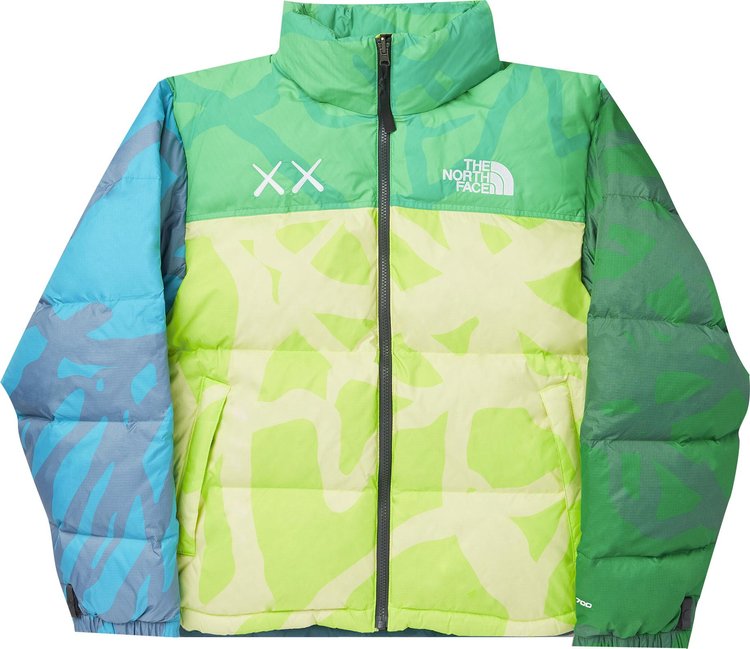 Куртка The North Face x KAWS Retro 1996 Nuptse Jacket 'Safety Green', зеленый - фото