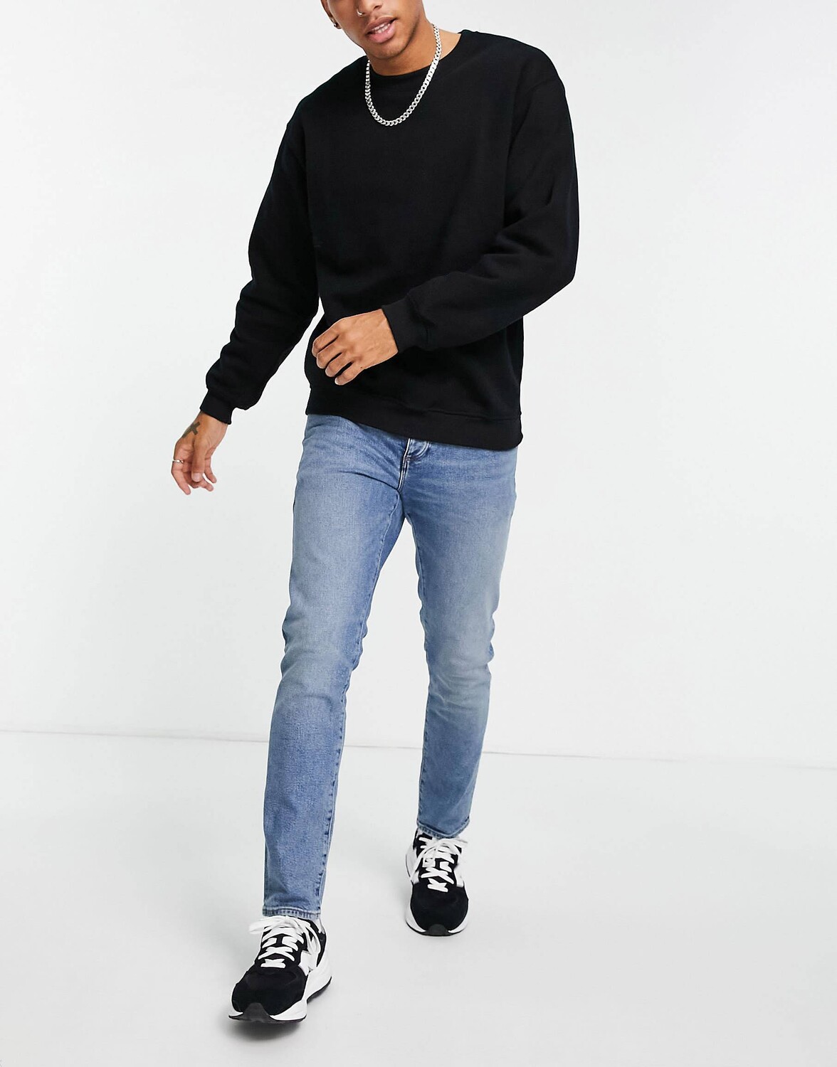 

Синие эластичные зауженные джинсы плотностью 12,5 унций ASOS DESIGN