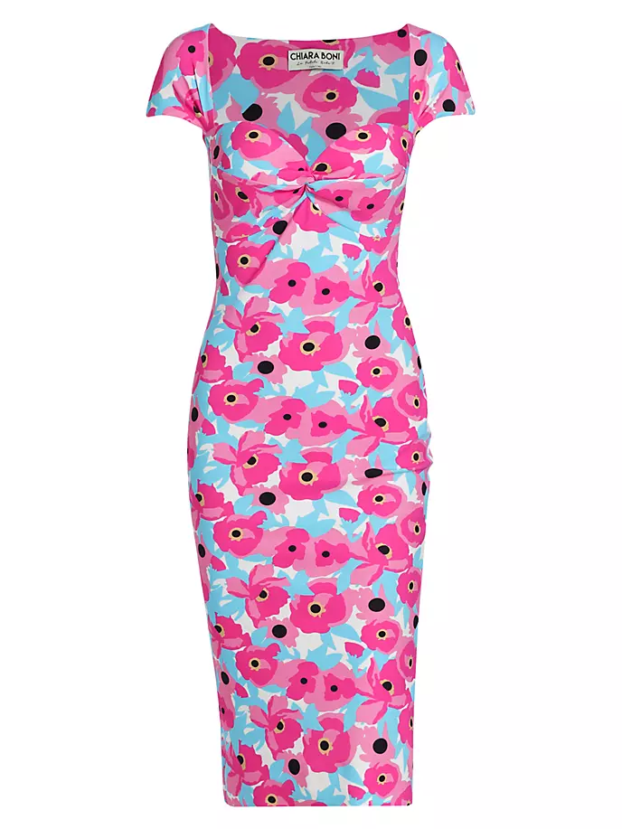 Платье миди с цветочным принтом Battiata Sweetheart Chiara Boni La Petite Robe, цвет candy blossom
