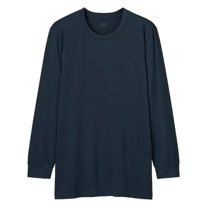 

Футболка Uniqlo Heattech Crew Neck Long Sleeved Thermal Top, темно-синий