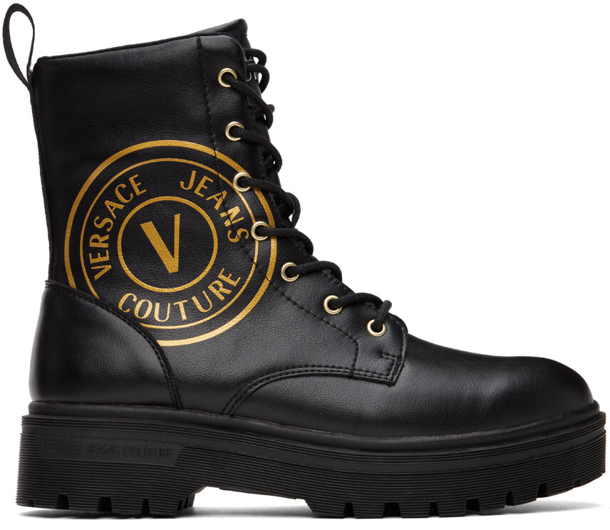 

Черные ботинки с логотипом Versace Jeans Couture