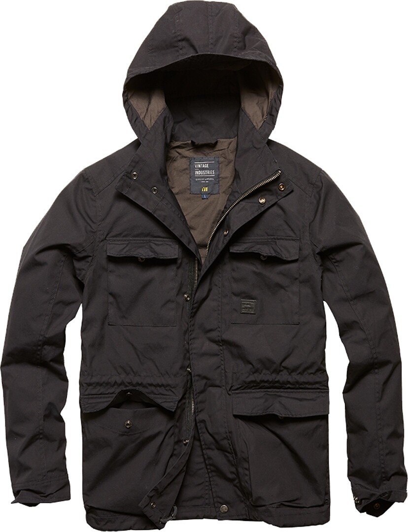 

Куртка Vintage Industries Thomas, черная, Черный;серый, Куртка Vintage Industries Thomas, черная