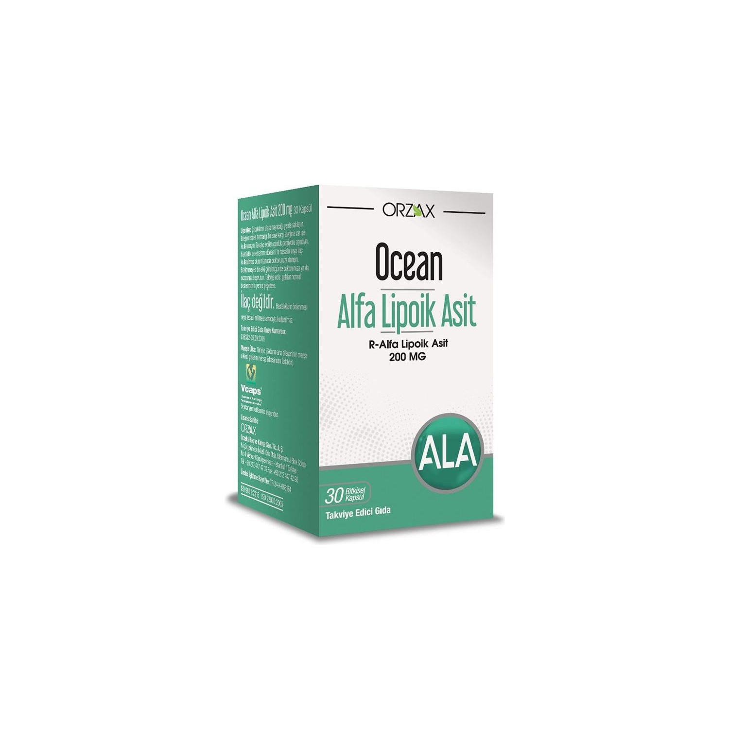 Альфа-липоевая кислота Orzax 200 мг, 30 капсул янтарная кислота 30 капсул по 200 мг