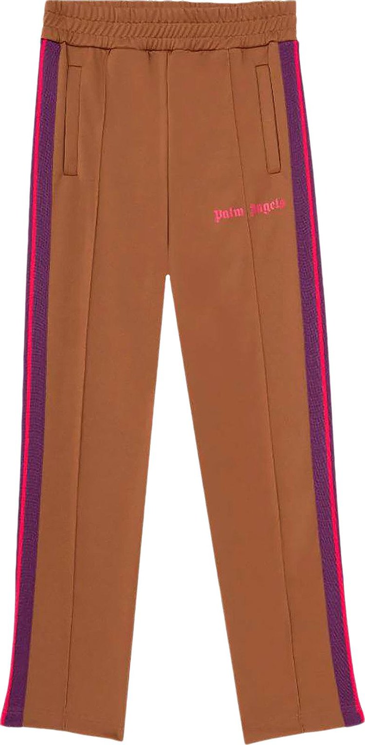 Брюки Palm Angels College Slim Track Trousers 'Brown Magenta', коричневый - фото