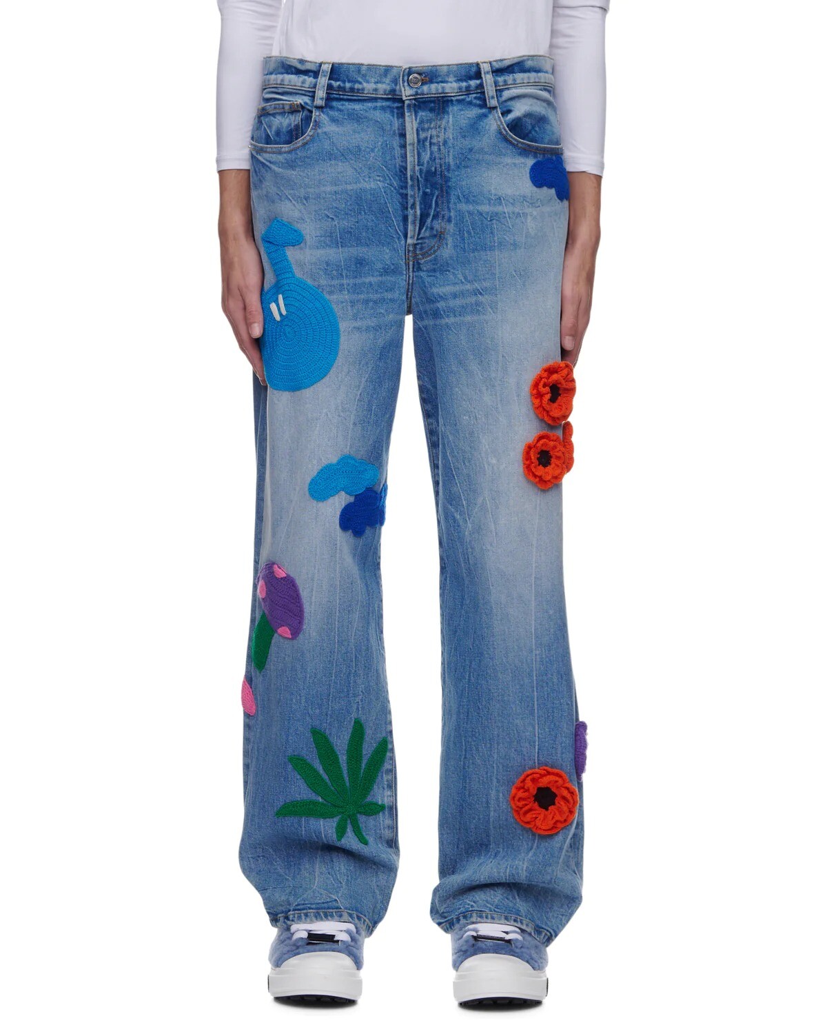 

Джинсы Nahmias Denim Knit Patchwork, голубой
