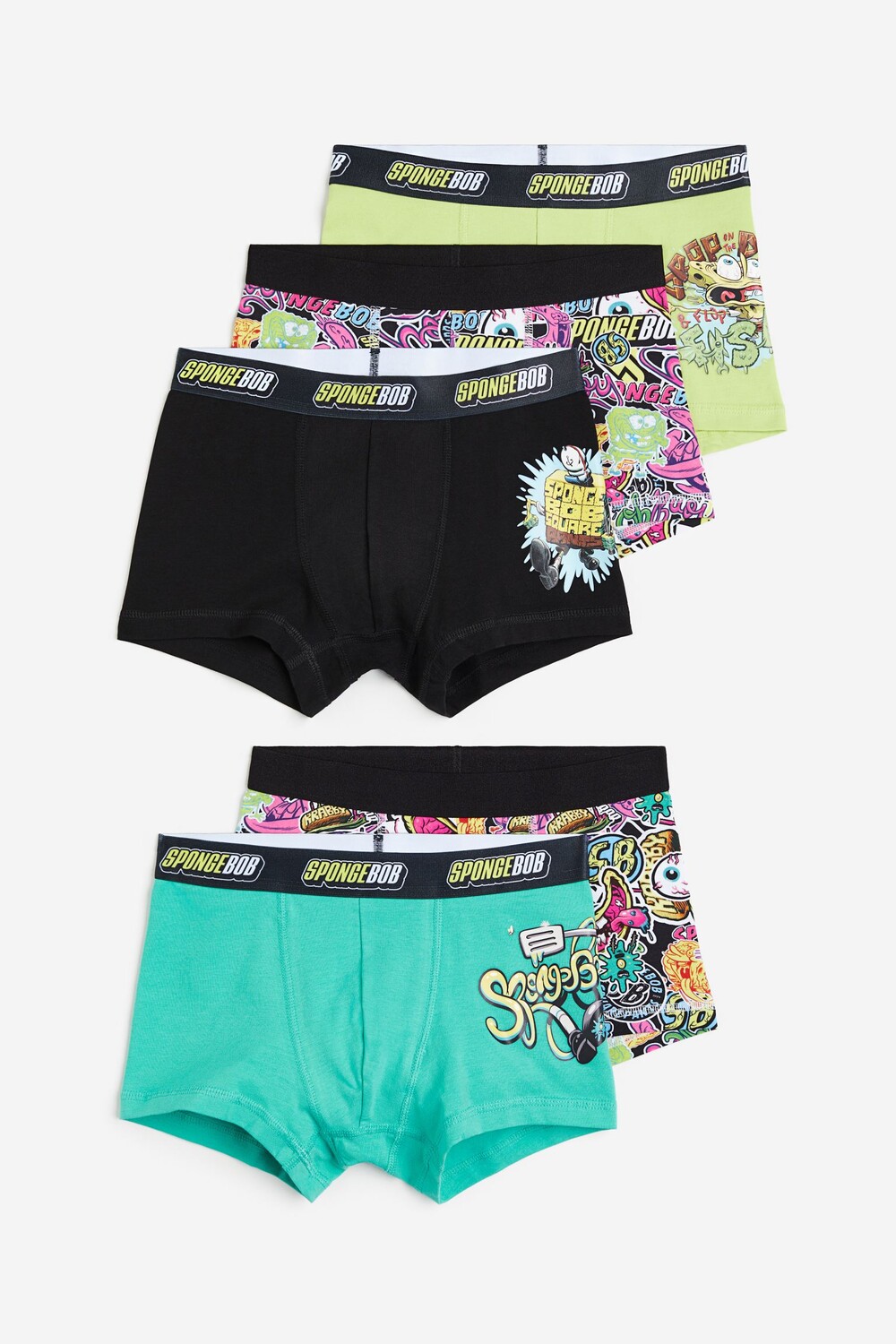 

Набор трусов H&M SpongeBob SquarePants Print-motif Cotton, 5 предметов, мультиколор