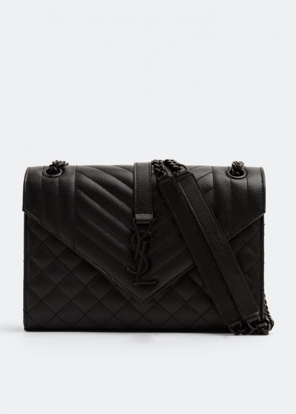 цена Сумка кросс-боди SAINT LAURENT Envelope medium chain bag, черный