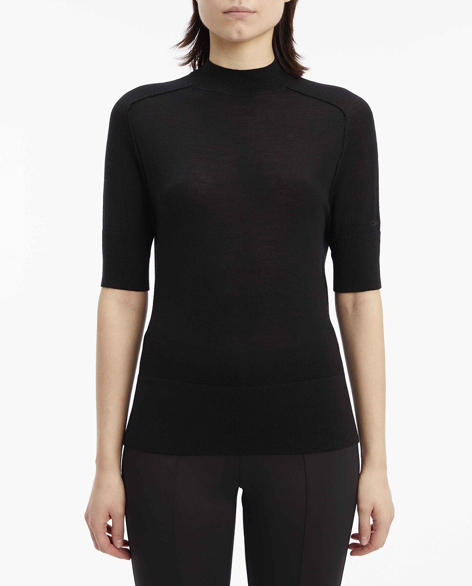 

Женский тонкий свитер из шерсти мериноса Calvin Klein, черный
